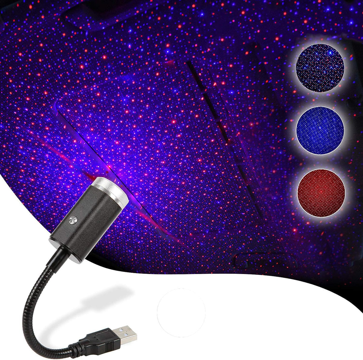 Interior Atmosphere LED Lamp Ambient USB Star Light Auto Roof Projector