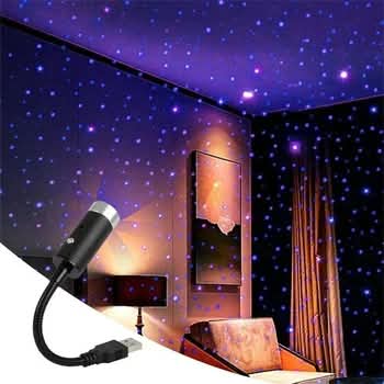 Interior Atmosphere LED Lamp Ambient USB Star Light Auto Roof Projector